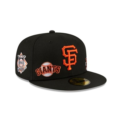 Black San Francisco Giants Hat - New Era MLB Multi 59FIFTY Fitted Caps USA8276349